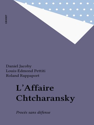 cover image of L'Affaire Chtcharansky